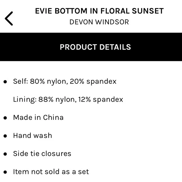 DEVON WINDSOR ❤️‍🔥 EVIE BOTTOMS IN FLORAL SUNSET NWT SIZE SMALL